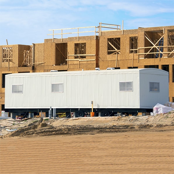 construction trailers are equipped with electricity, heating/cooling, and basic furnishings for comfort
